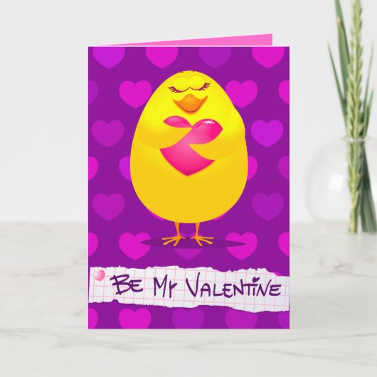 Chick doux amoureux du message, carte (Devant)