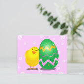 Chick drôle de Pâques, carte postale (Debout devant)