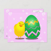 Chick drôle de Pâques, carte postale (Devant / Derrière)
