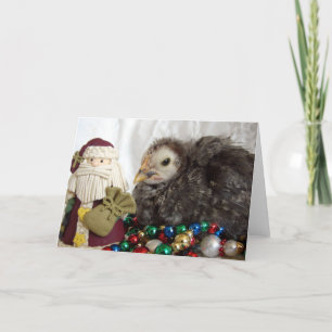 Chick en Kerstman Kerstmis Feestdagen Kaart