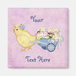 Chick en Winkelwagen Magneet