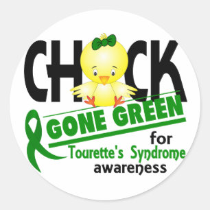 Chick Gone Green 2 Tourette-syndroom Ronde Sticker