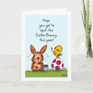 Chick is het spotten van de paashaas - Humorous Ea Feestdagen Kaart
