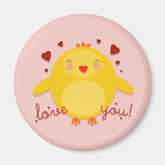 CHICK LOVE YOU! - aimant (Devant)