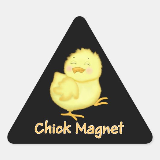 Chick Magnet Driehoek Sticker (Voorkant)