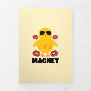 Chick Magnet Kisses Spring Happy Paashny Drieluik Wenskaart