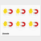 Chick Magnet. Ronde Sticker (Vel)