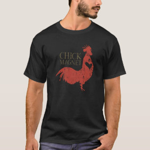 Chick Magnet Rooster Adult Humor Retro T-shirt