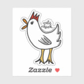 Chick mignon avec points Autocollant en vinyle tai (Feuille)