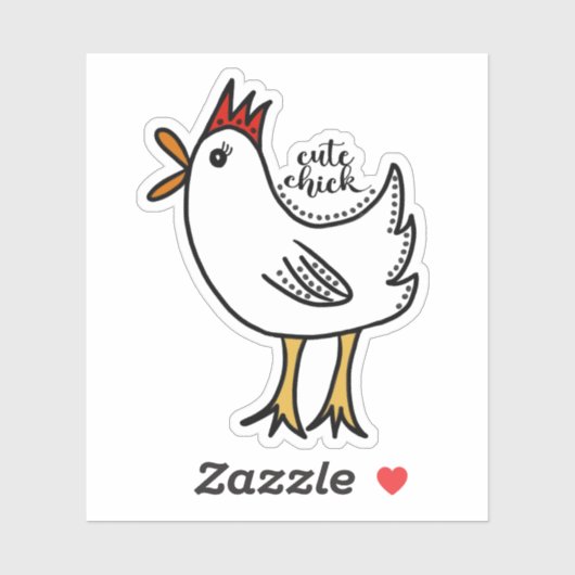 Chick mignon avec points Autocollant en vinyle tai (Feuille)