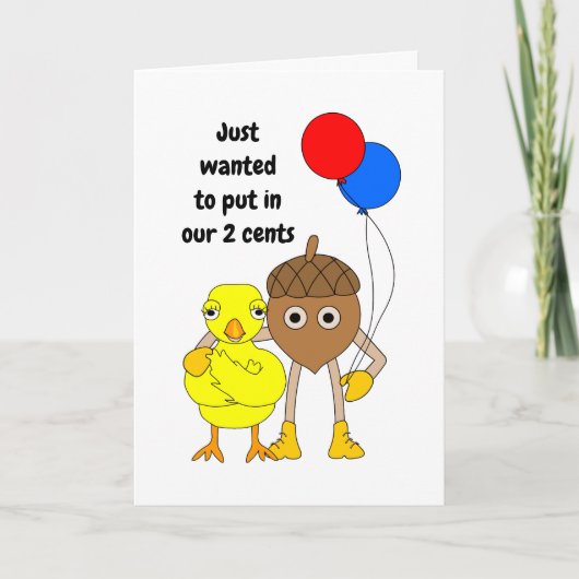 Chick & Nut Bedankkaart (Voorkant)