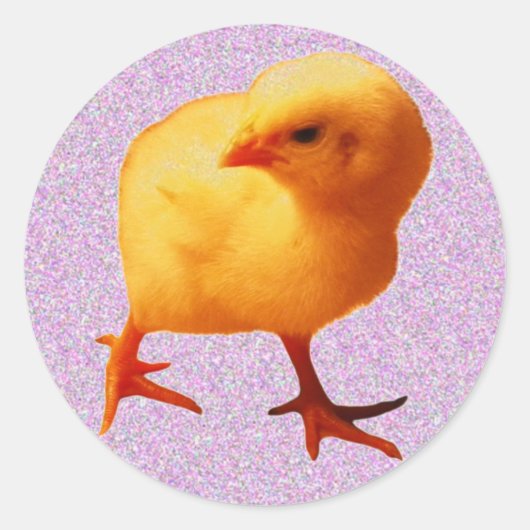 Chick on the Move Ronde Sticker (Voorkant)