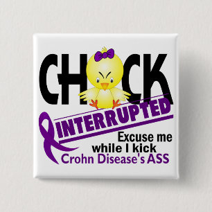 Chick Onderbroken 2 ziekte van Crohn Vierkante Button 5,1 Cm