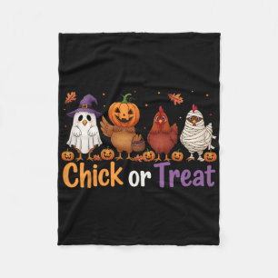 Chick or Treat Halloween Witch Spooky Chicken Boer Fleece Deken