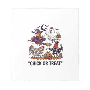 Chick Or Treat Haloween Kippen Heks Geest Pompoen Notitieblok