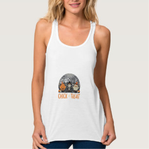 Chick or Treat Schattig Halloween Kerkhof Design_1 Tanktop
