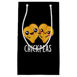 Chick Peas Funny Food Pun Dark BG Klein Cadeauzakje