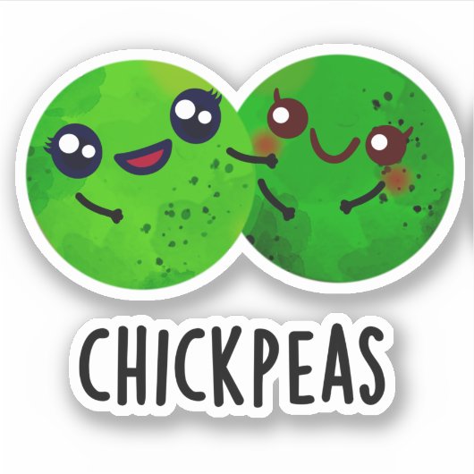 Chick Peas Funny Girl Pea Pun Sticker (Voorkant)