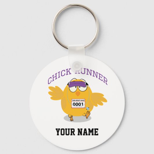 Chick Runner Personaliseren Sleutelhanger (Voorkant)