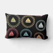 Chick Sailor Fun Sail Boat Pattern Monogram Kussen (Achterkant)