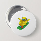 Chick Snowboarder Snowboard Ronde Button 7,6 Cm (Voorkant /achterkant)