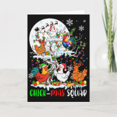 Chick Squad Xmas Group Santa Elf Chickens On Tree Kaart (Voorkant)