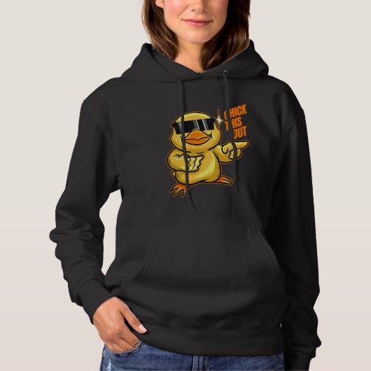 Chick This Out Chick With Sun Glasses On Easter Hoodie (Voorkant)
