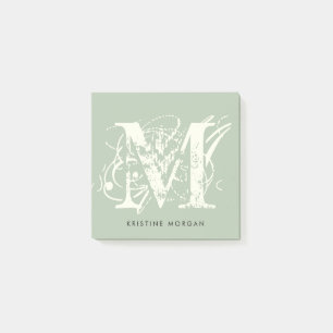 Chick typografie groene monogram naam post-it® notes