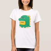 Chick Wearing Dinosaur Costume T-Shirt (Devant)