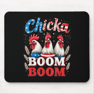 Chicka Boom Boom Funny Patriotic Chicken 4th of Ju Muismat
