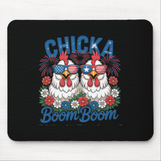 Chicka Boom Boom Kippenbende Patriottische 4 juli Muismat