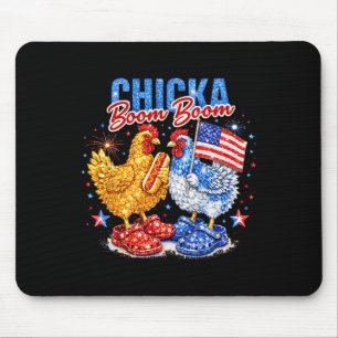 Chicka Boom Boom Patriottische Kip Rood Wit Blauw Muismat