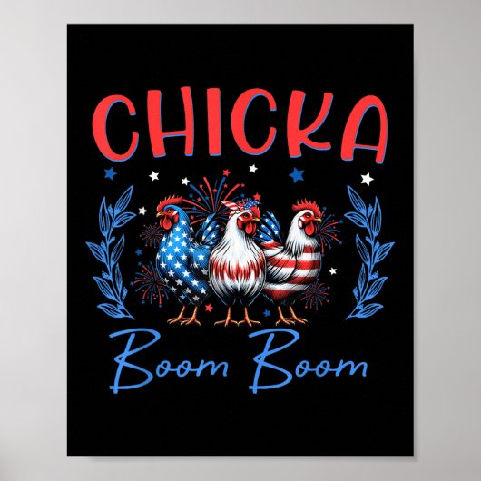 Chicka Chicken Boom Boom Zwangerschapsvrijheid Ona Poster (Voorkant)