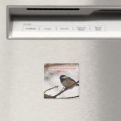 Chickade op een Twig Magneet (Insitu (Vaatwasser))