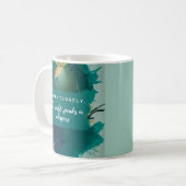 Chickadee Abstrait à l'aquarelle - Mug Turquoise (Devant gauche)