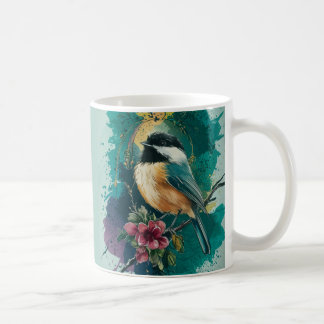 Chickadee Abstrait à l'aquarelle - Mug Turquoise