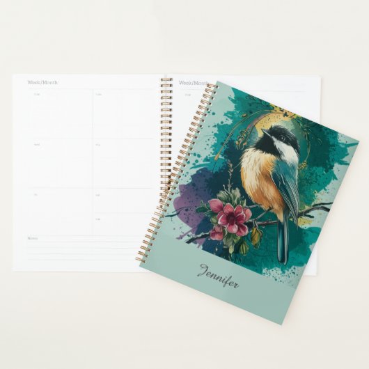 Chickadee Abstrait - Turquoise (Devant avec enveloppe)