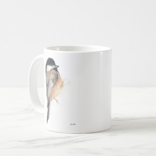 Chickadee Aquarelle Art Café Mug (Devant gauche)
