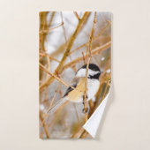 Chickadee au plafond noir - Photo originale (Serviette à main)