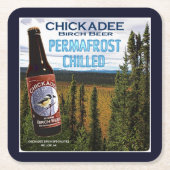 Chickadee Birch Beer Vierkante Kartonnen Onderzetter (Voorkant)