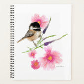 Chickadee Bird Cute Black Capped Bird Waterverf Planner (Voorkant)