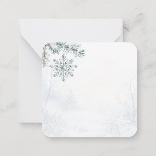 Chickadee Bird en hiver Merci Carte de note (Dos)