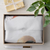 Chickadee Bird French Script Autumn Leaf Decoupage Tissuepapier (Geschenk)