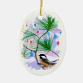 Chickadee Bird in Kerstboom Ornament (Voorkant)