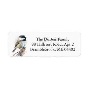 Chickadee Bird Natuur Return Address Etiket