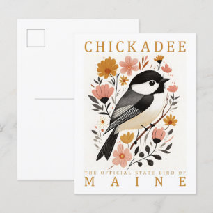 Chickadee Bird of Maine Verenigde Staten Reizen Briefkaart