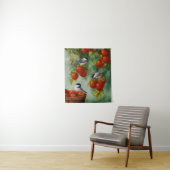 Chickadee Birds Apple Harvest Wandkleed (In situ)