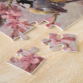 Chickadee Birds on Pink Blossom  Spring Legpuzzel (Zijkant)