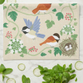 Chickadee Birds Song Kitchen Towel Theedoek (Gevouwen)