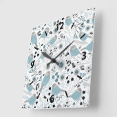 Chickadee Blue Gray Pattern Vierkante Klok (Hoek)